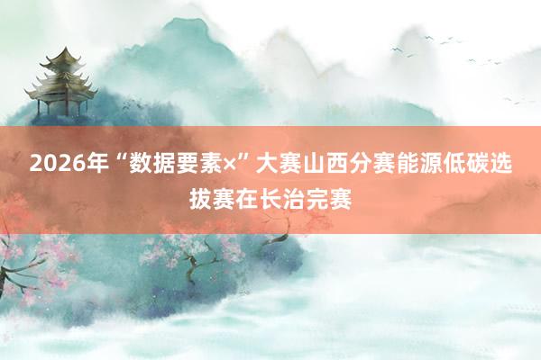 2026年“数据要素×”大赛山西分赛能源低碳选拔赛在长治完赛