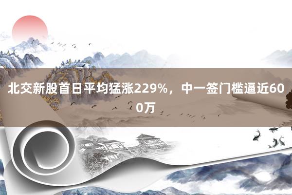 北交新股首日平均猛涨229%，中一签门槛逼近600万