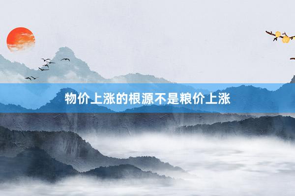 物价上涨的根源不是粮价上涨