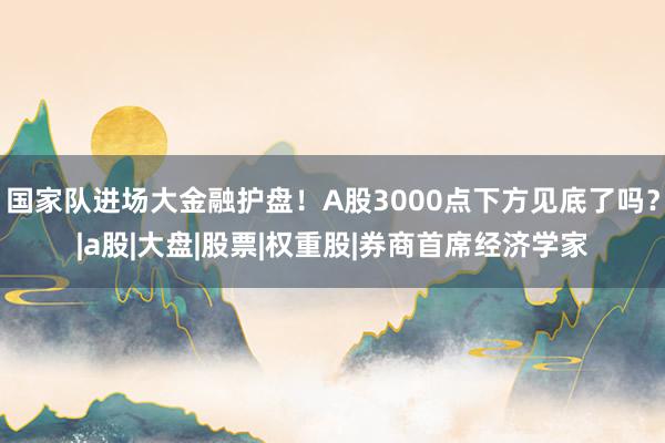 国家队进场大金融护盘！A股3000点下方见底了吗？|a股|大盘|股票|权重股|券商首席经济学家