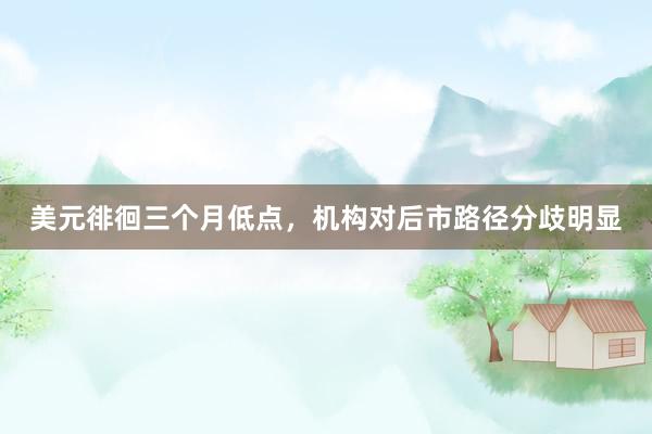 美元徘徊三个月低点，机构对后市路径分歧明显