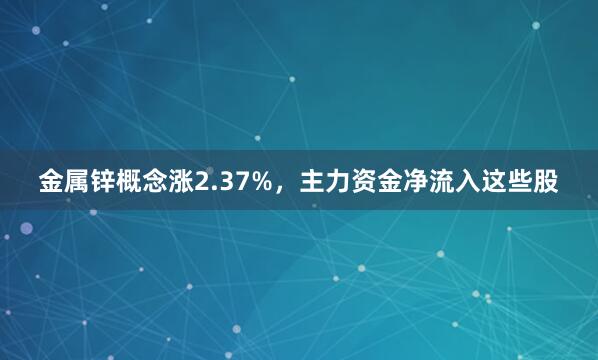 金属锌概念涨2.37%，主力资金净流入这些股