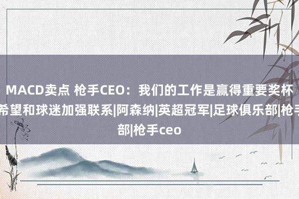 MACD卖点 枪手CEO：我们的工作是赢得重要奖杯，也希望和球迷加强联系|阿森纳|英超冠军|足球俱乐部|枪手ceo