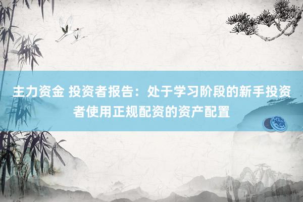 主力资金 投资者报告：处于学习阶段的新手投资者使用正规配资的资产配置