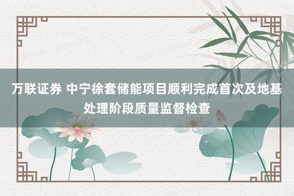 万联证券 中宁徐套储能项目顺利完成首次及地基处理阶段质量监督检查