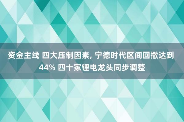 资金主线 四大压制因素, 宁德时代区间回撤达到 44% 四十家锂电龙头同步调整